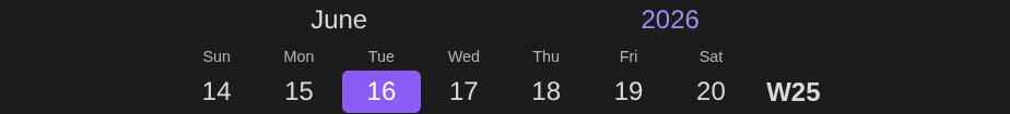 Week timeline