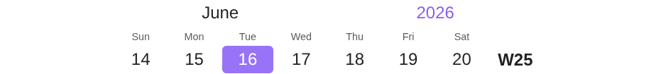 Week timeline